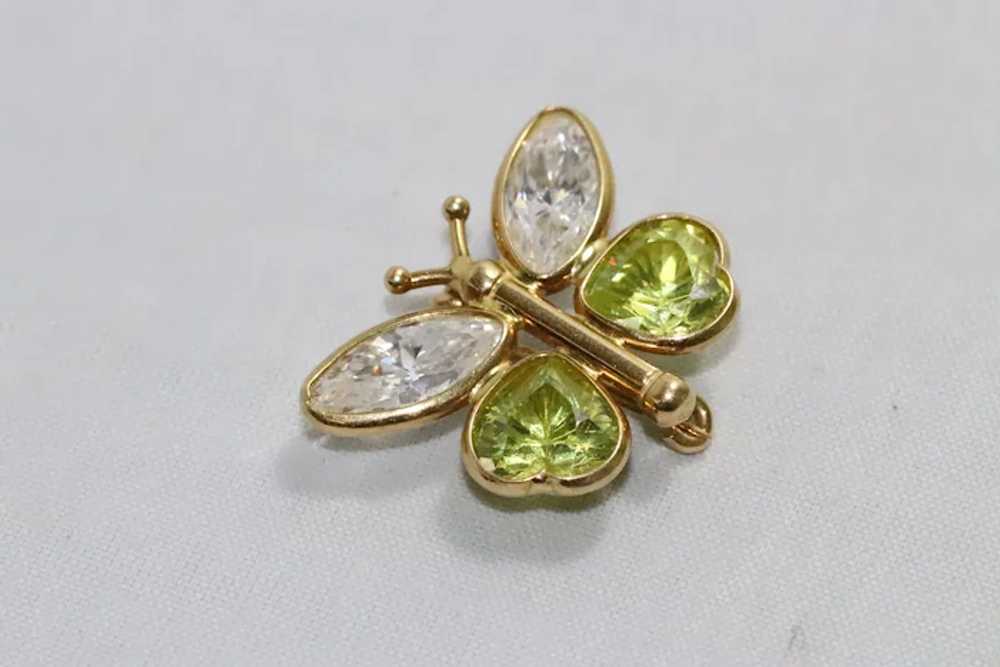 14 KT Yellow Gold Butterfly Brooch - image 2