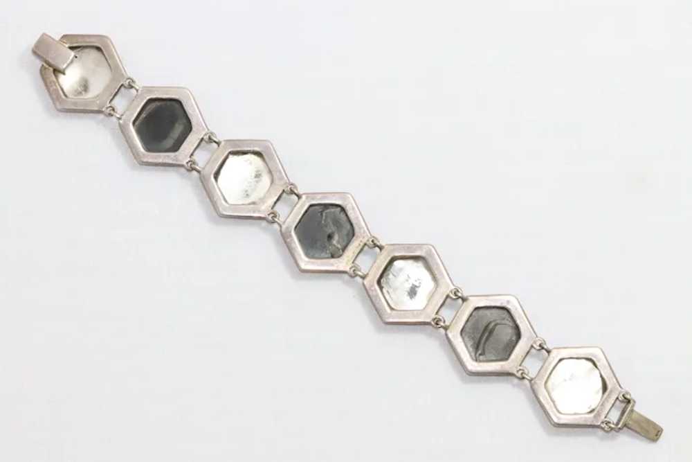 Vintage Onyx and Mother of Pearl Bracelet - image 7