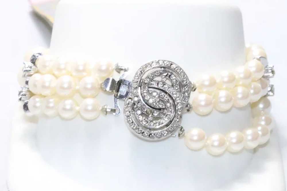 Vintage Lady of Spain Pearl Beaded Bracelet - image 3