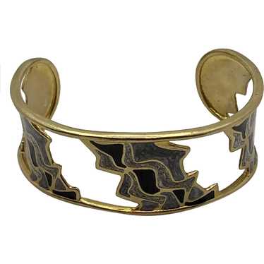 Sara Blaine Bronze and Enamel Statement Cuff Brace