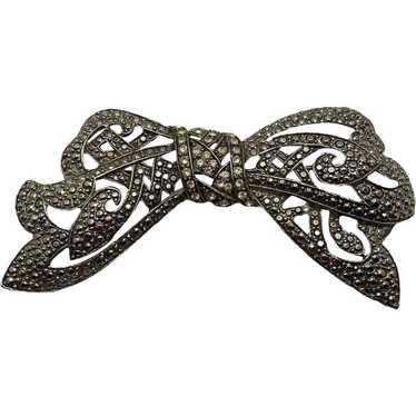 Art Deco Darling! Vintage Filigree Bow Brooch for Wedding or Heirloom