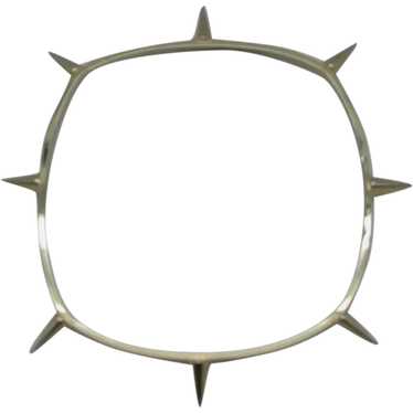 1980s Goldtone Metal Bangle with Spikes - image 1