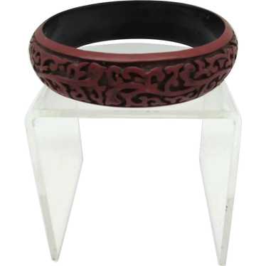 Carved Cinnabar Bangle - image 1