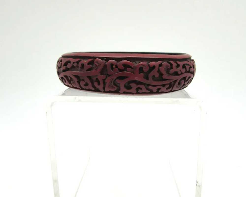 Carved Cinnabar Bangle - image 2