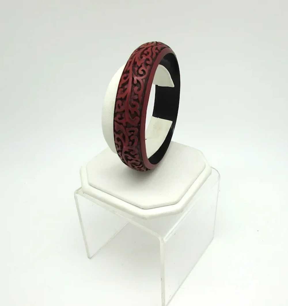 Carved Cinnabar Bangle - image 3