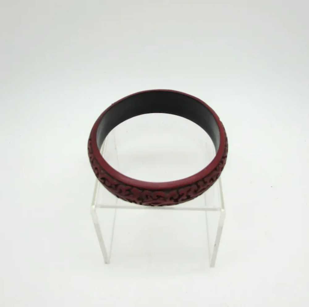 Carved Cinnabar Bangle - image 4