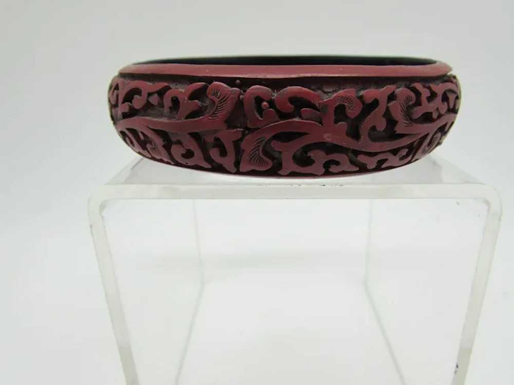 Carved Cinnabar Bangle - image 6