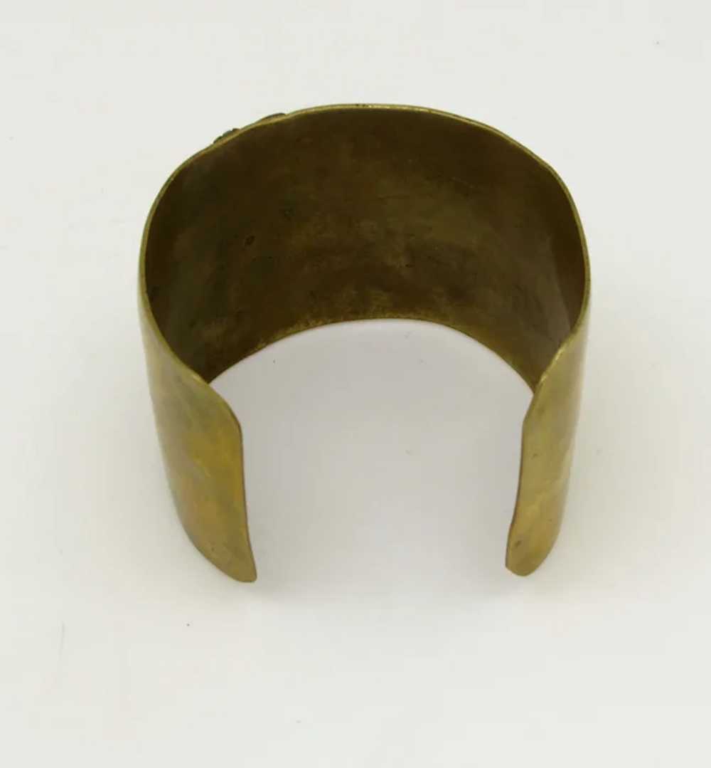 Mexican Brass and Abalone Cuff - image 3