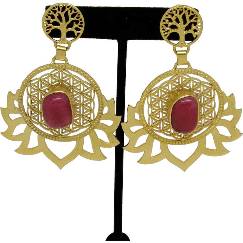 Turkish Dyed Quartz Earrings - image 1