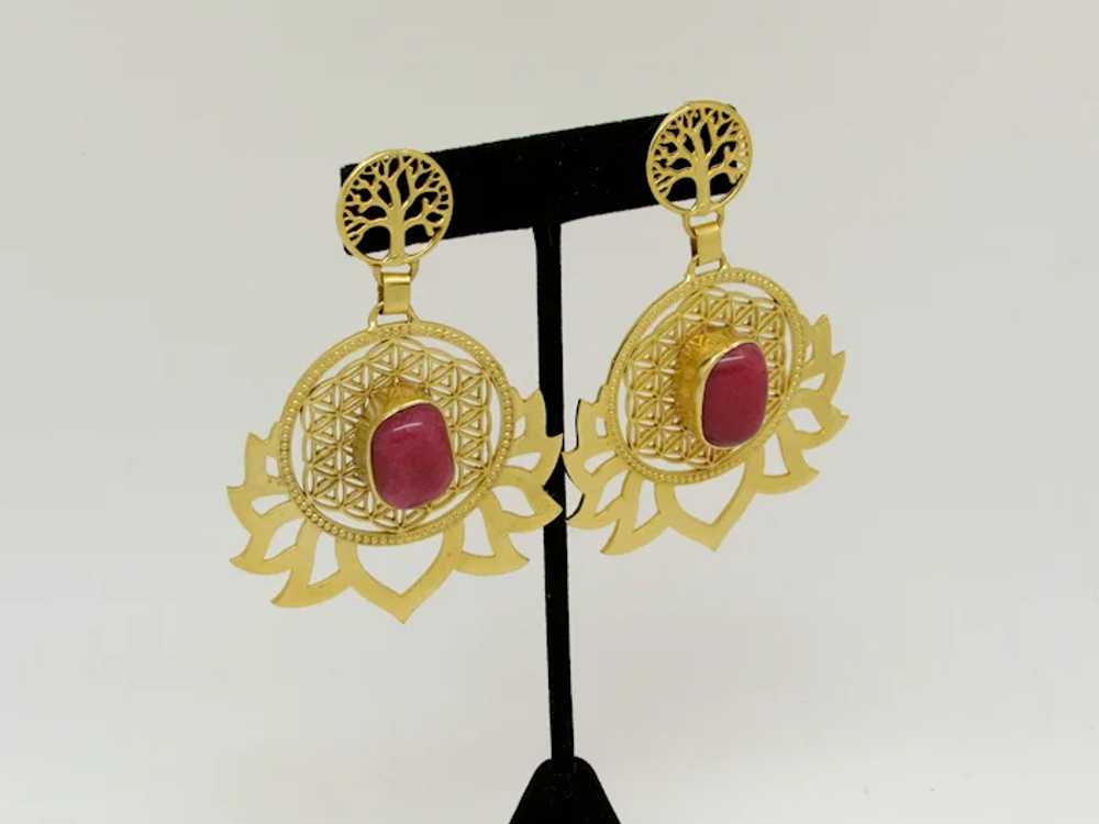 Turkish Dyed Quartz Earrings - image 2