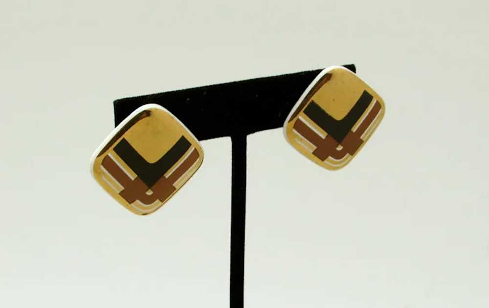 Mondrian Design Ceramic Earrings - image 2