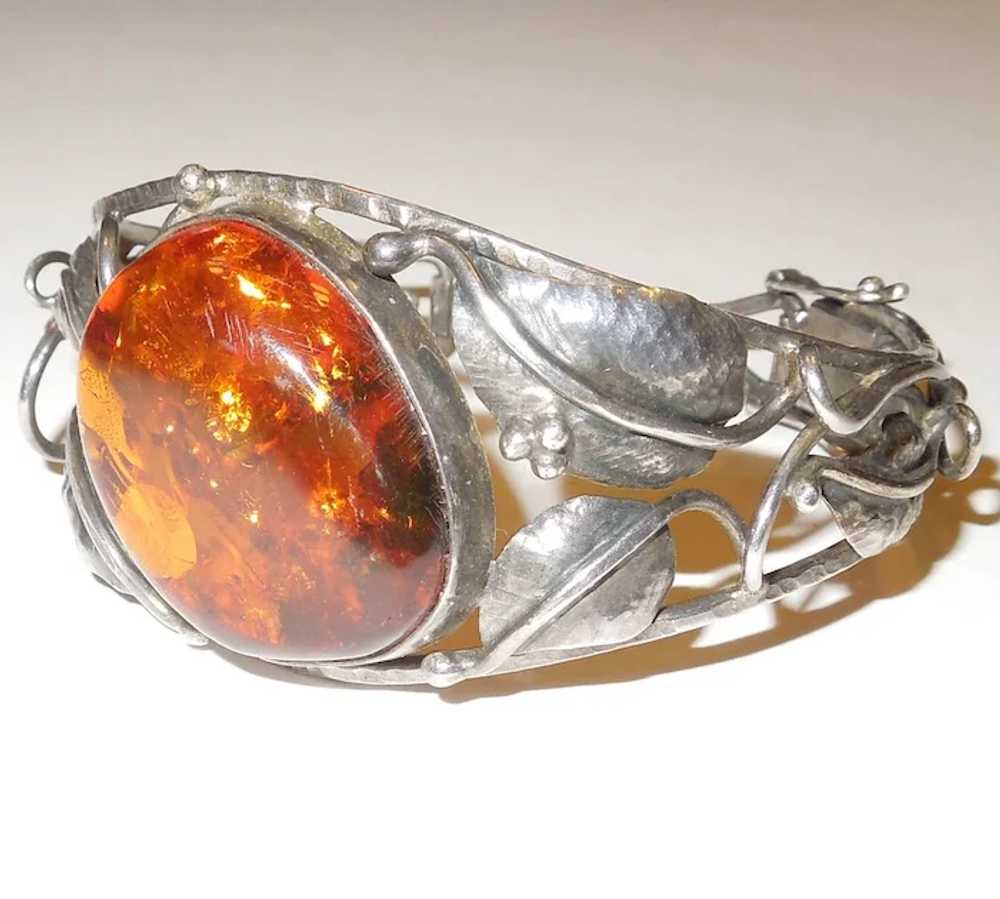 Natural Baltic Amber and Sterling Silver Bracelet - image 3