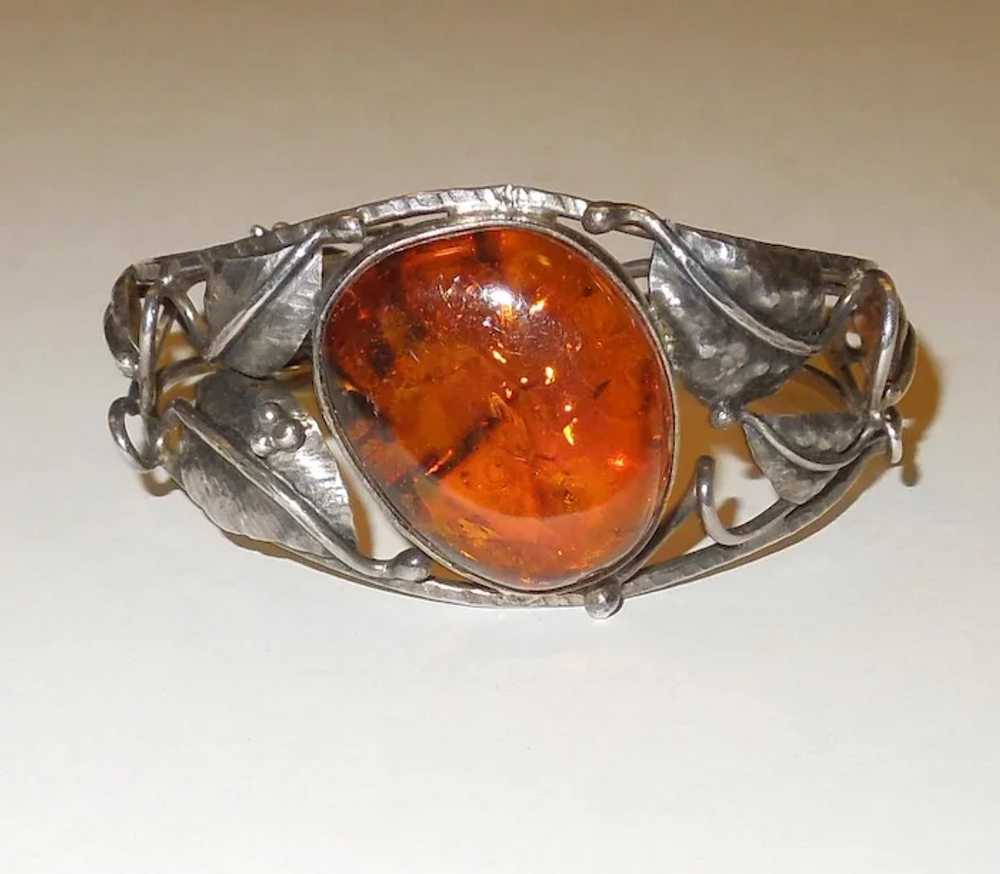 Natural Baltic Amber and Sterling Silver Bracelet - image 6