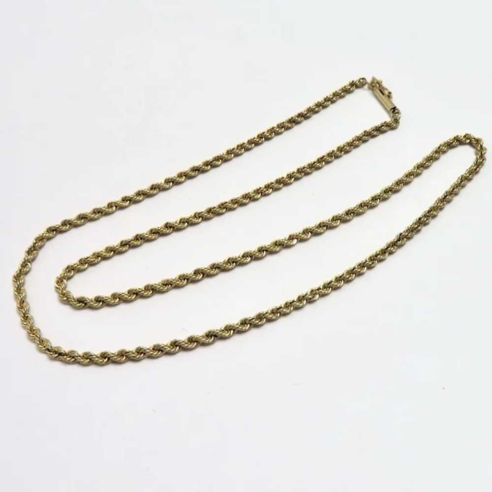 14k Yellow Gold Rope Chain, 18", 2.5 mm - image 2