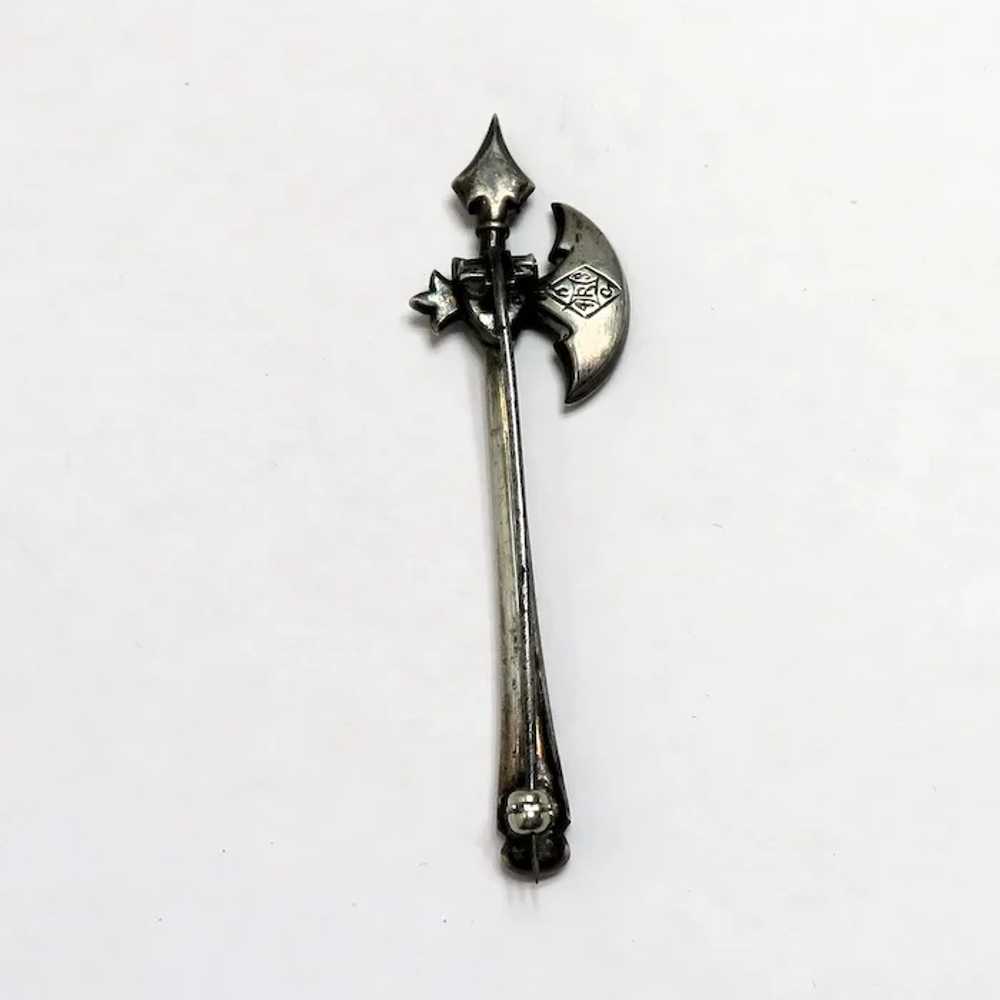 Late 1800's Scottish Axe Brooch Sterling Silver - image 6