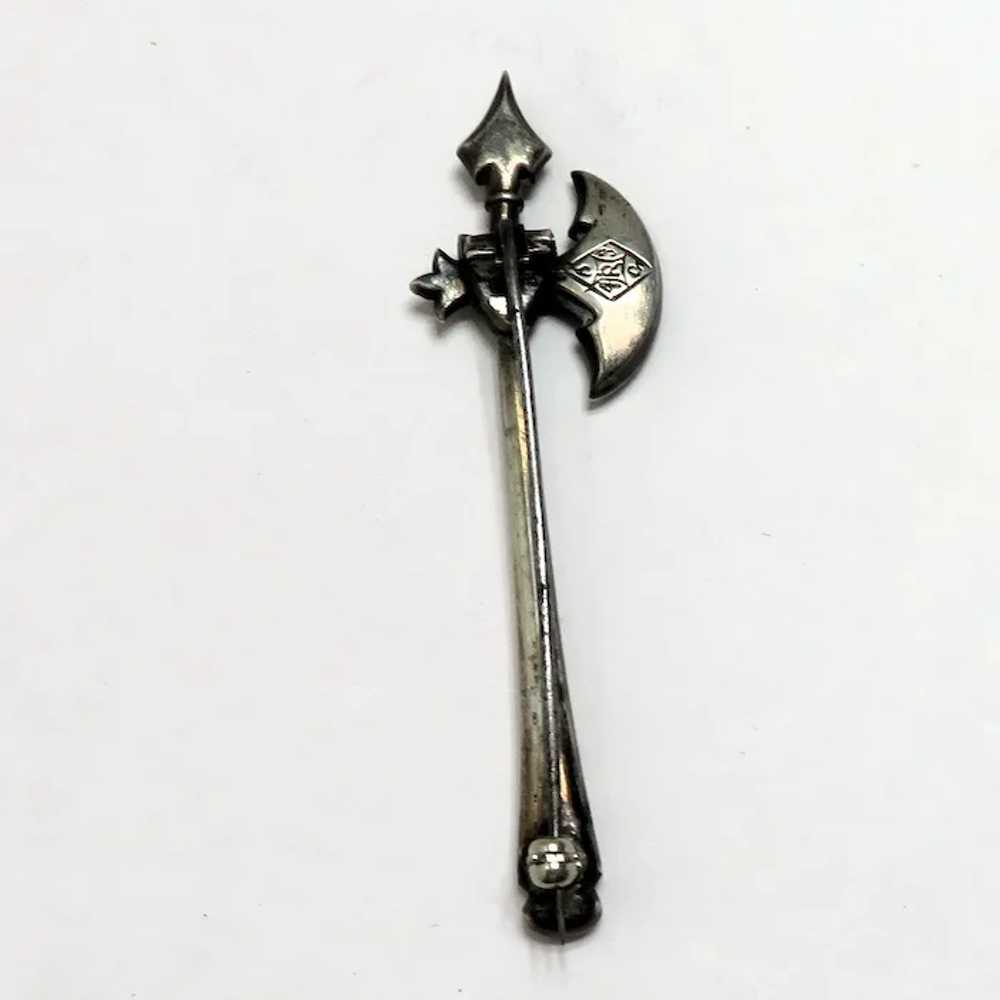 Late 1800's Scottish Axe Brooch Sterling Silver - image 7