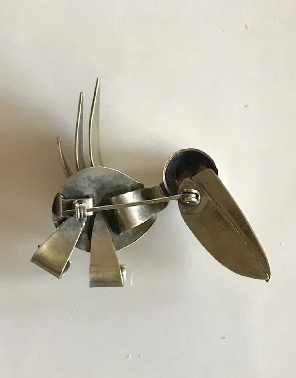 Modernist Artisan Brass Pelican Pin - image 2