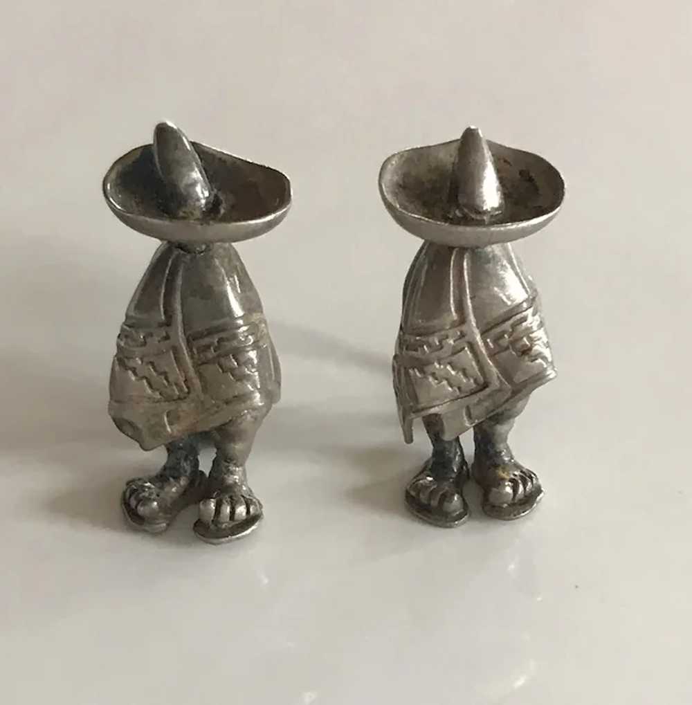 Mexico Pre Eagle Man in a Sombrero Signed Earrings - image 5