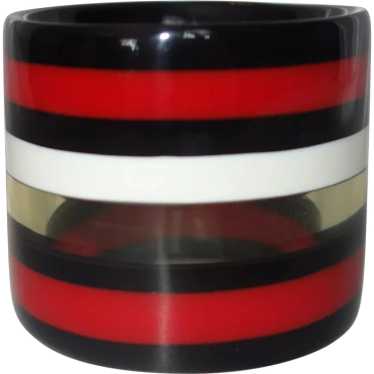 Vintage Extra WIDE Laminated Lucite Bangle Bracele