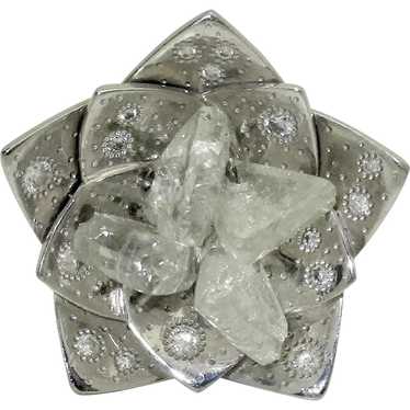 Rare DeBeers 18K Ice Rose Diamond Ring