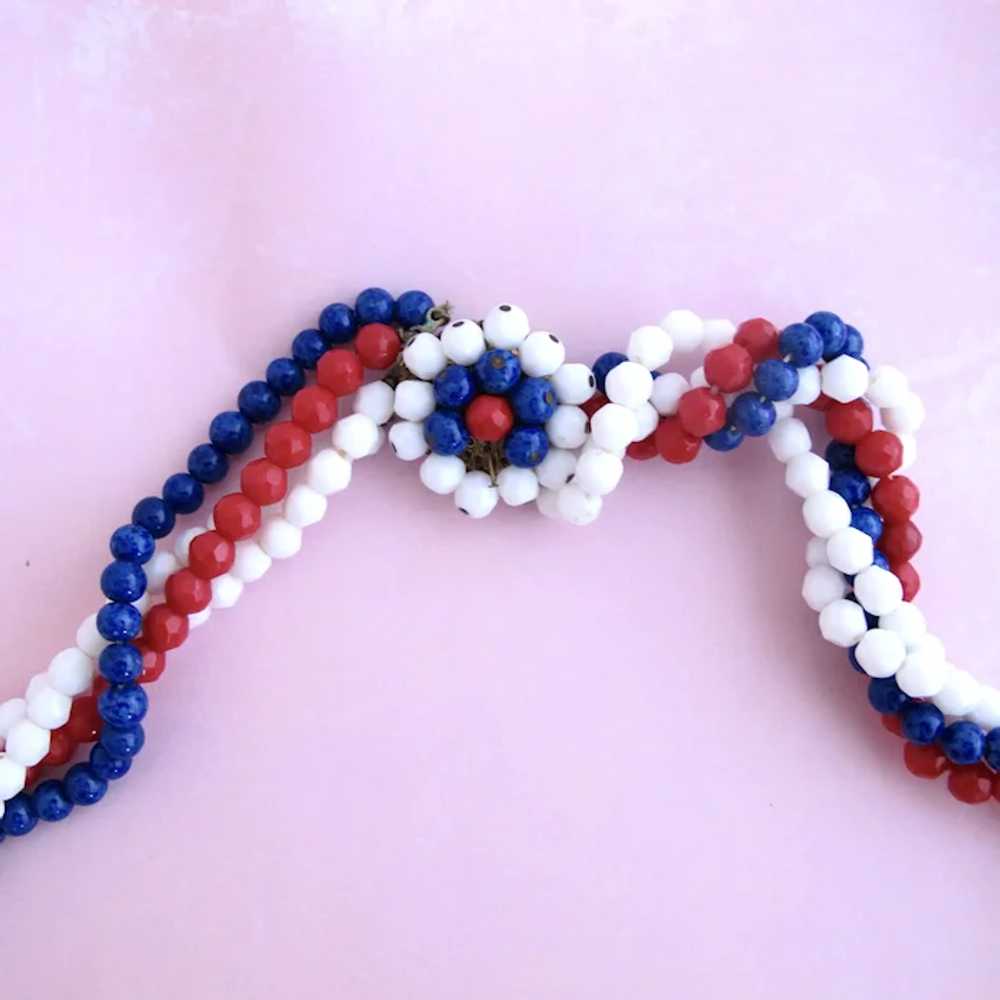 Vintage Eugene Patriotic Red White and Blue Bead … - image 8