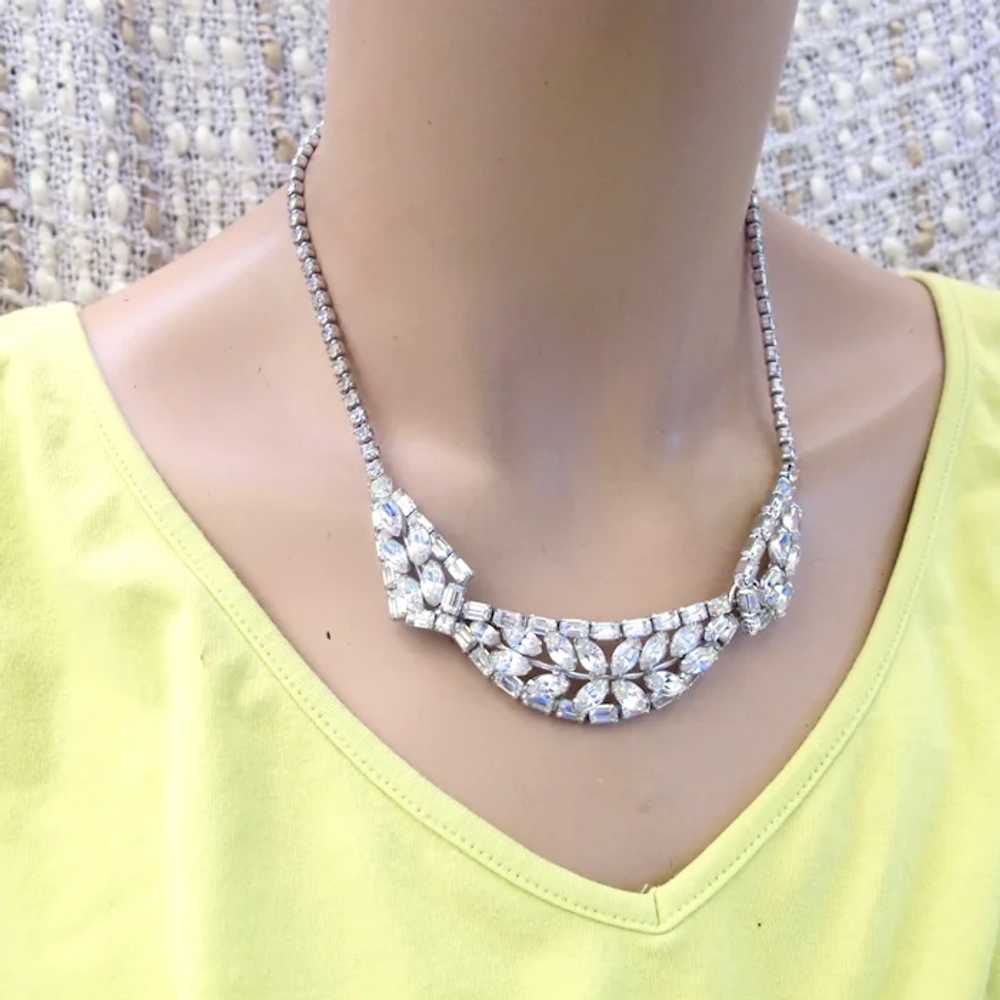 Vintage Rhinestone Choker Necklace Unusual Sherman Style top Quality 1940s