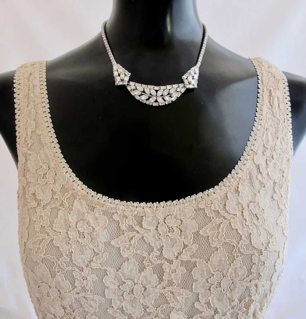 Vintage Rhinestone Choker Necklace Unusual selling Sherman Style Quality 1940s