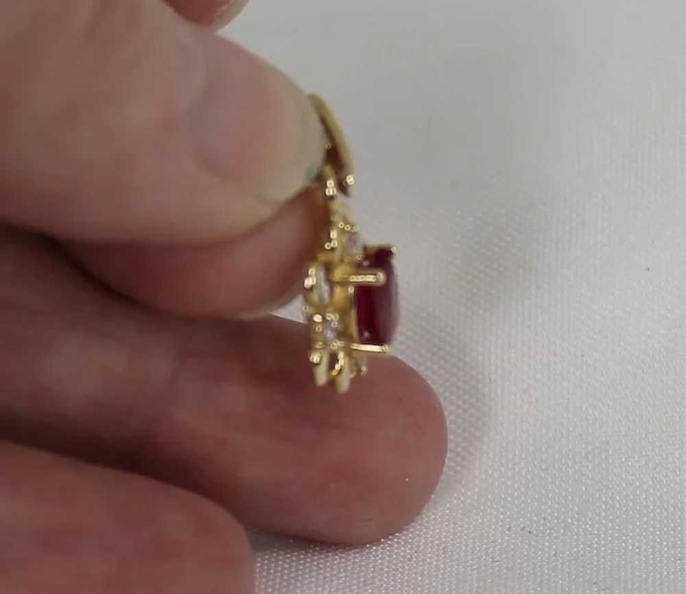 Red Topaz Pendant, 14kt YG - image 4