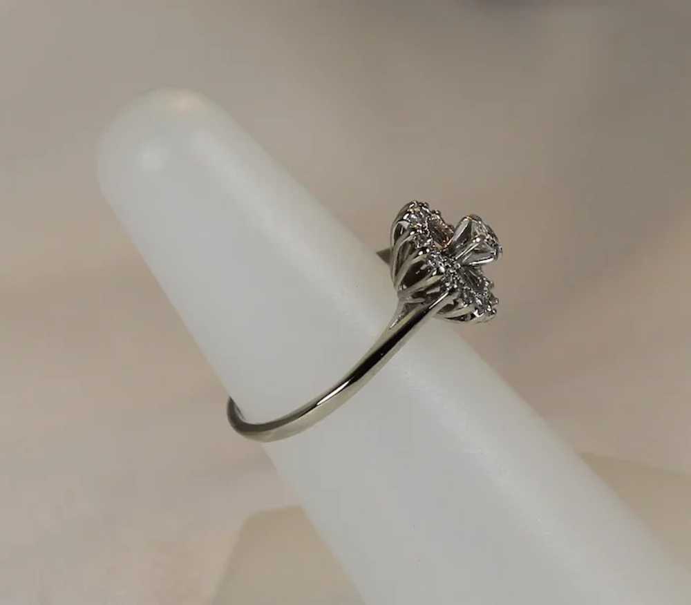 Vintage Diamond Ring Ballerina Style, 14 kt WG - image 2