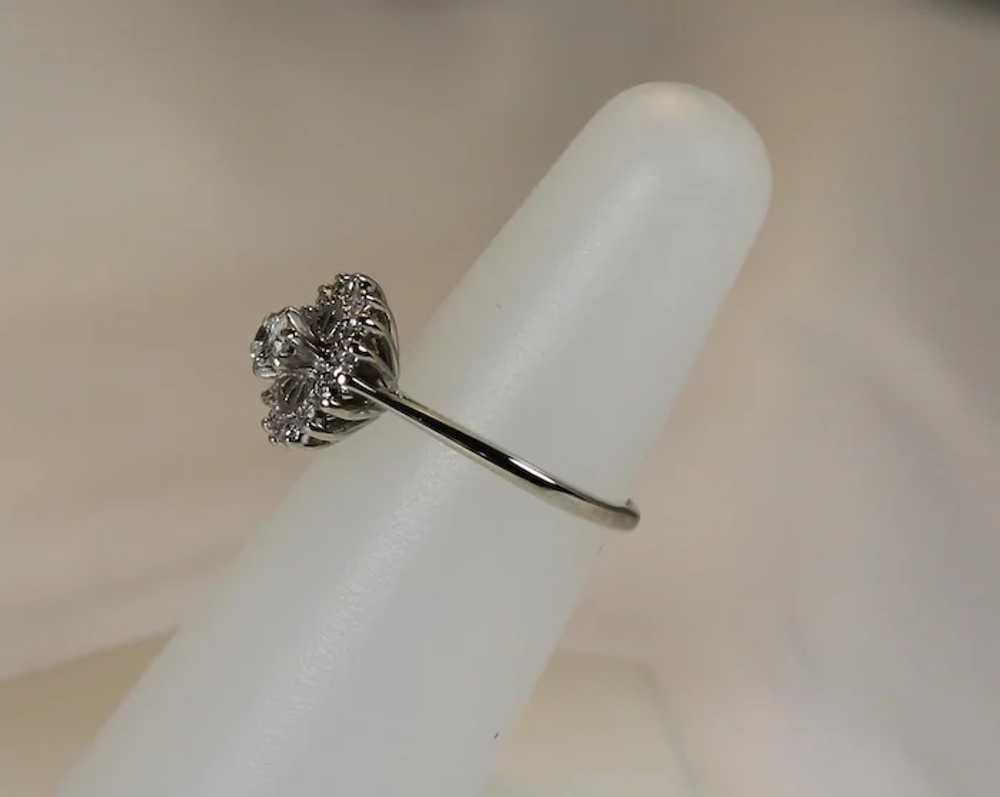 Vintage Diamond Ring Ballerina Style, 14 kt WG - image 3