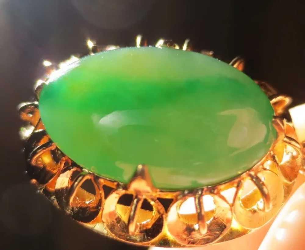 Fine 22K Gold Vintage Jade Pendant - image 7