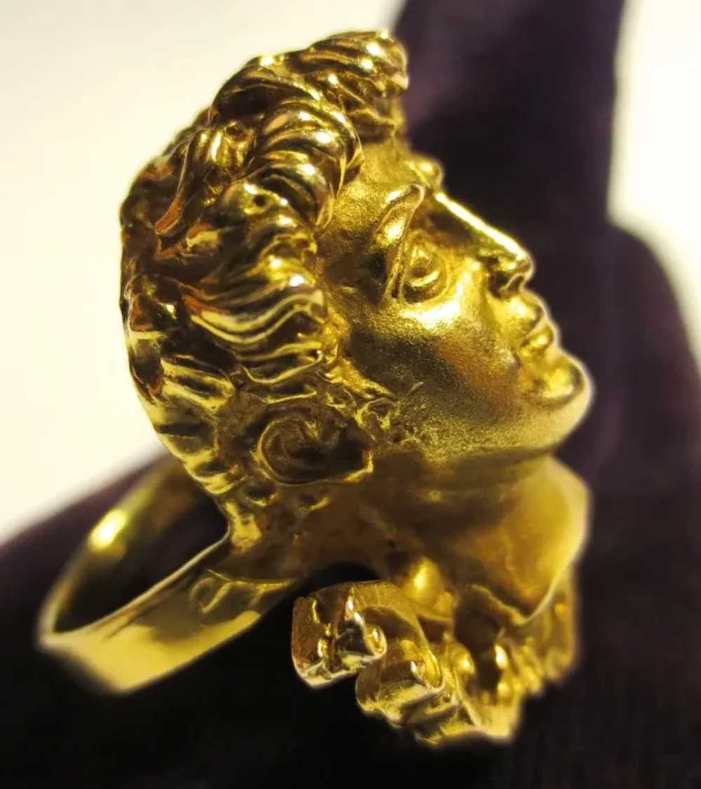 Fabulous 14K Gold Eric de Kolb David Portrait Rin… - image 3