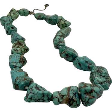 Marvelous "Old Pawn" Chunky Nugget Turquoise Neckl
