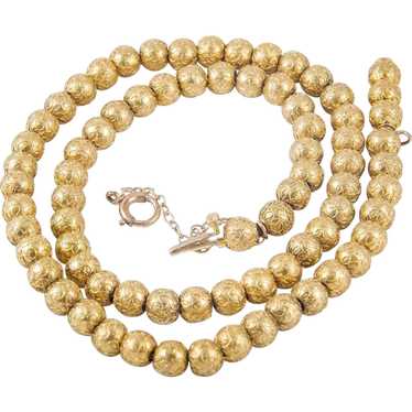 Vintage 14 Karat Gold Bead Necklace - image 1