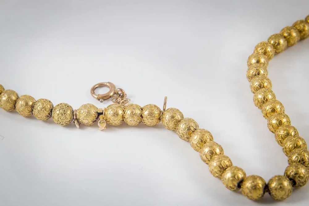 Vintage 14 Karat Gold Bead Necklace - image 2