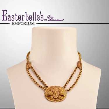 Stylish, Sexy Victorian Brass Necklace - image 1