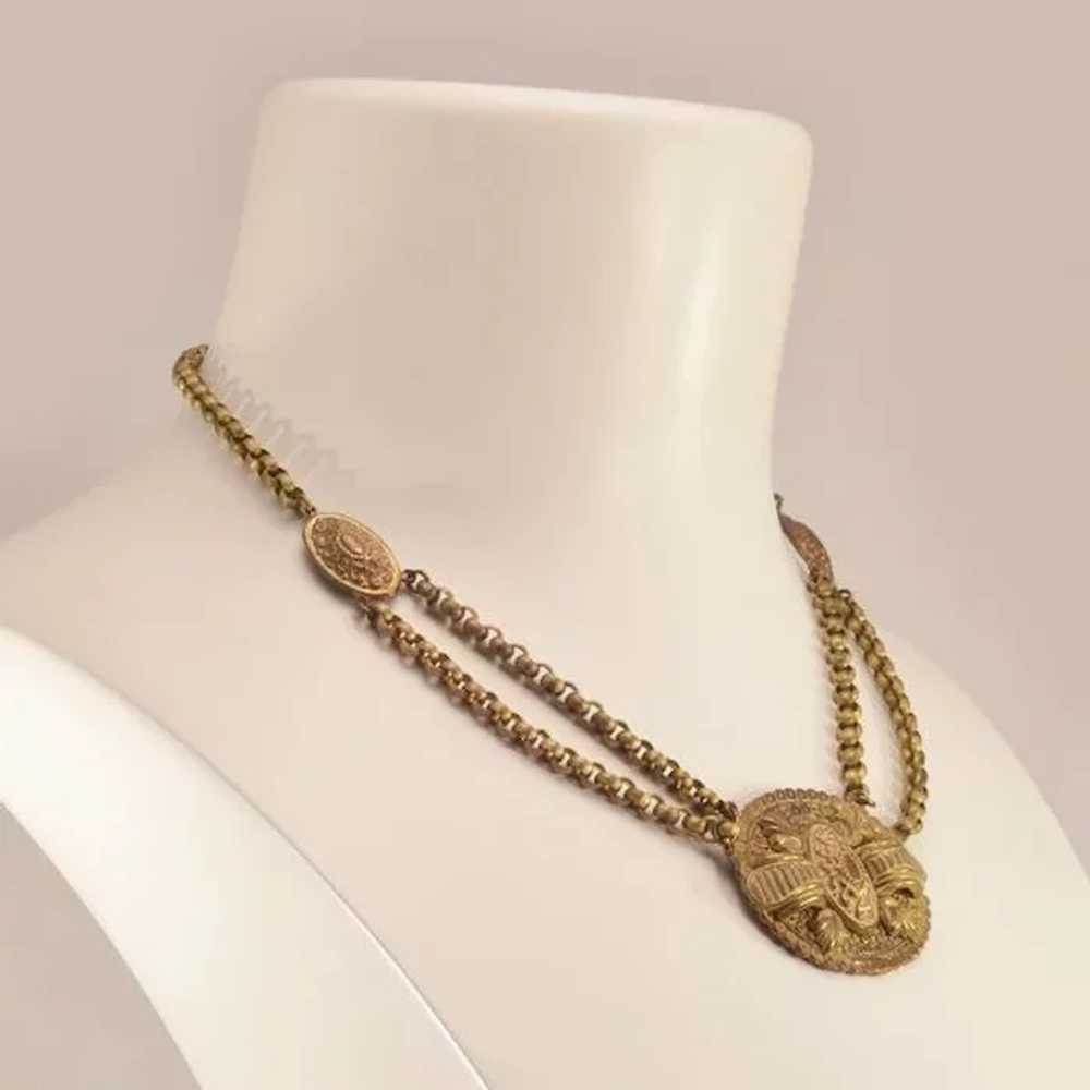 Stylish, Sexy Victorian Brass Necklace - image 2