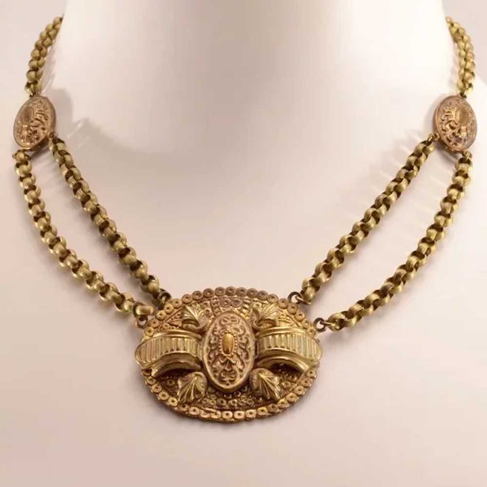 Stylish, Sexy Victorian Brass Necklace - image 3