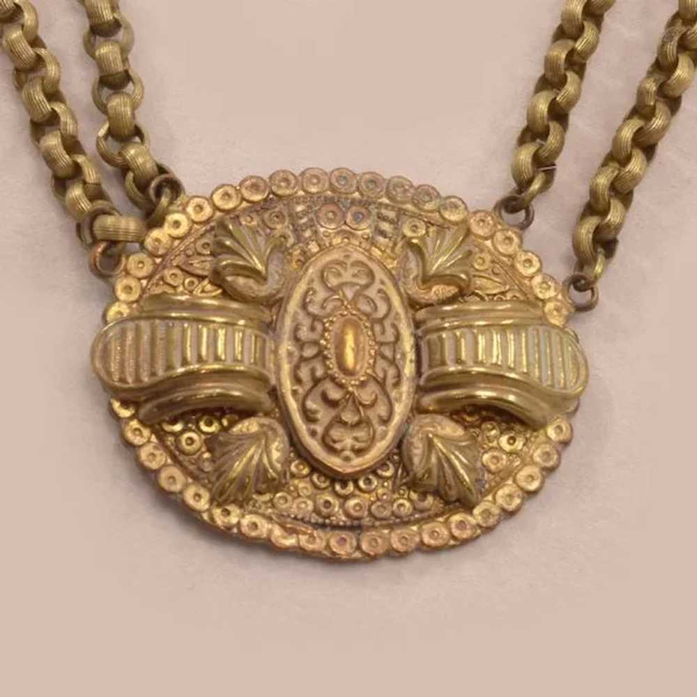 Stylish, Sexy Victorian Brass Necklace - image 4