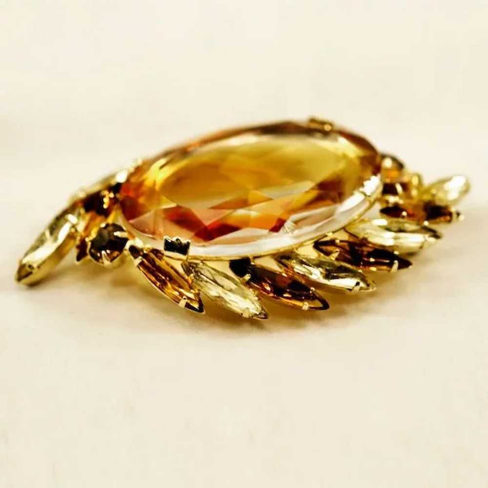 Sparkling Sunburst Vintage Brooch - Great Size! - image 3