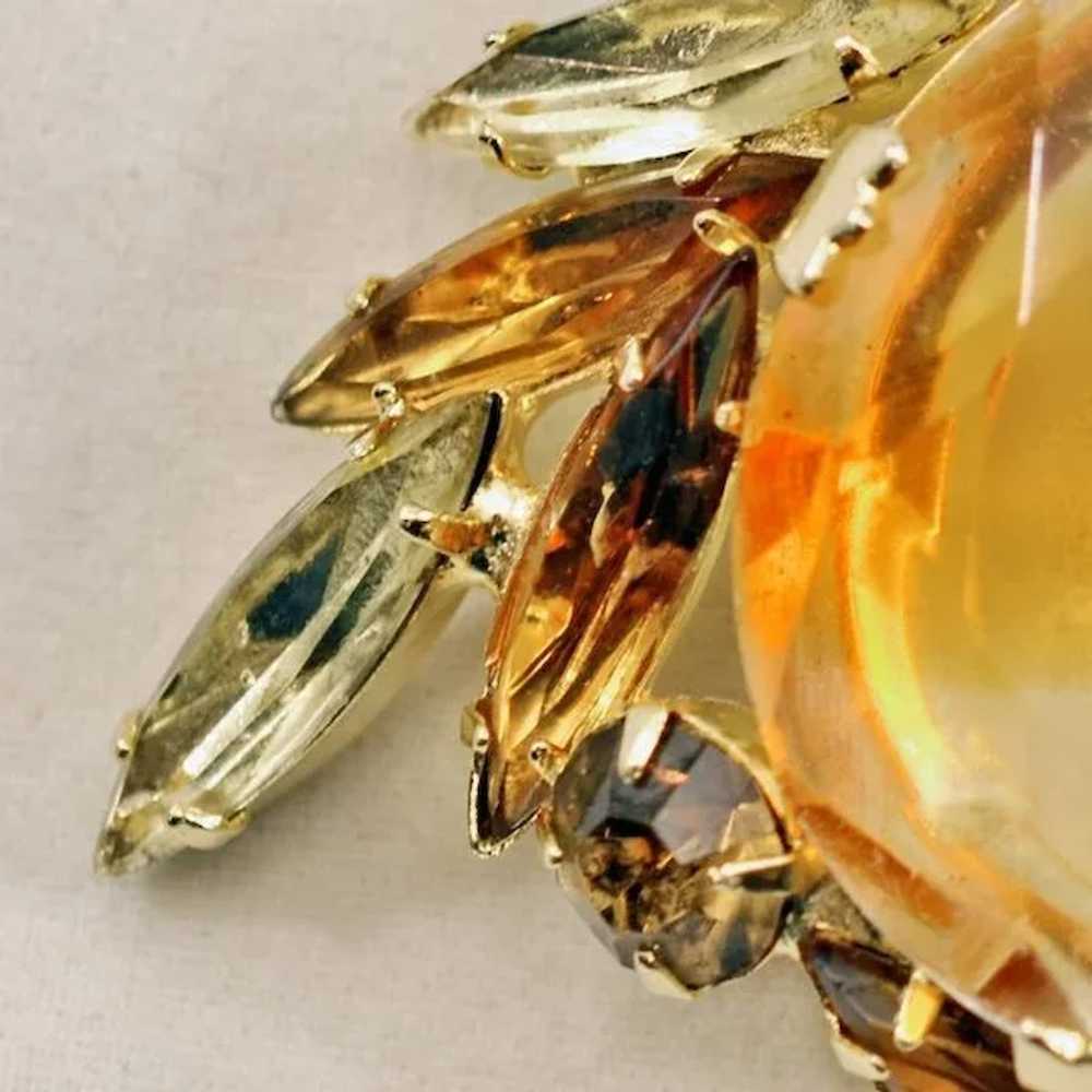 Sparkling Sunburst Vintage Brooch - Great Size! - image 4