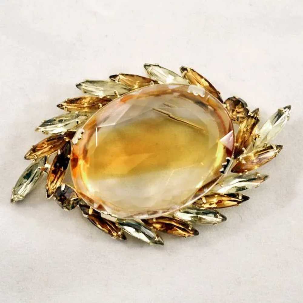 Sparkling Sunburst Vintage Brooch - Great Size! - image 5