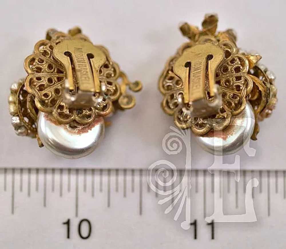 Vintage Miriam Haskell "Baroque" Style Earrings w… - image 2