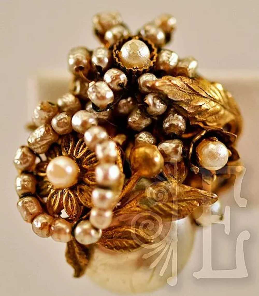 Vintage Miriam Haskell "Baroque" Style Earrings w… - image 5