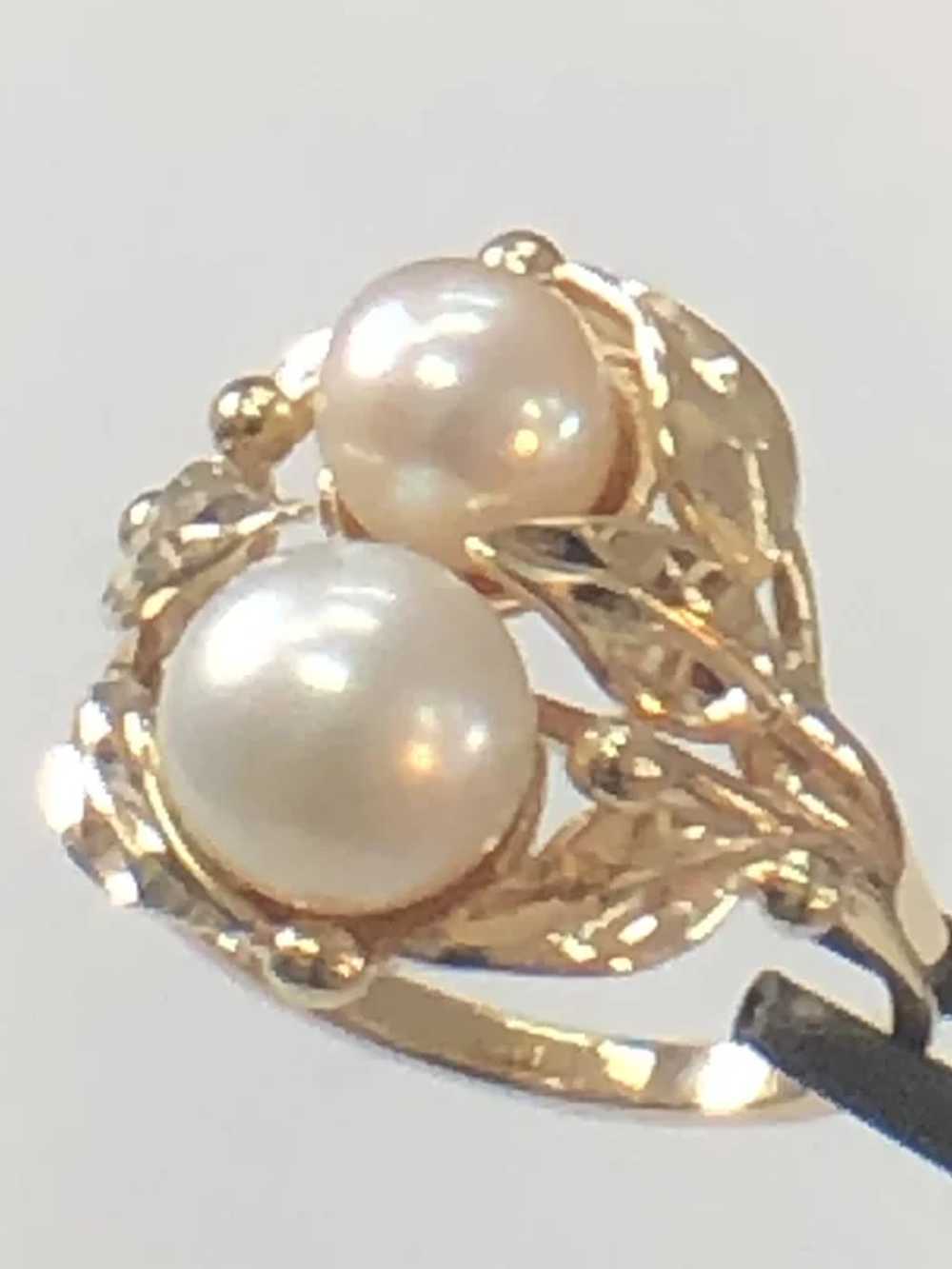 Double Pearl Ring - image 2