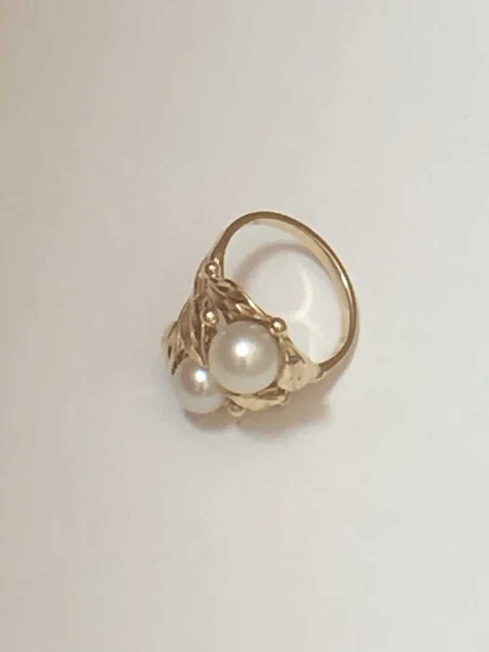 Double Pearl Ring - image 3