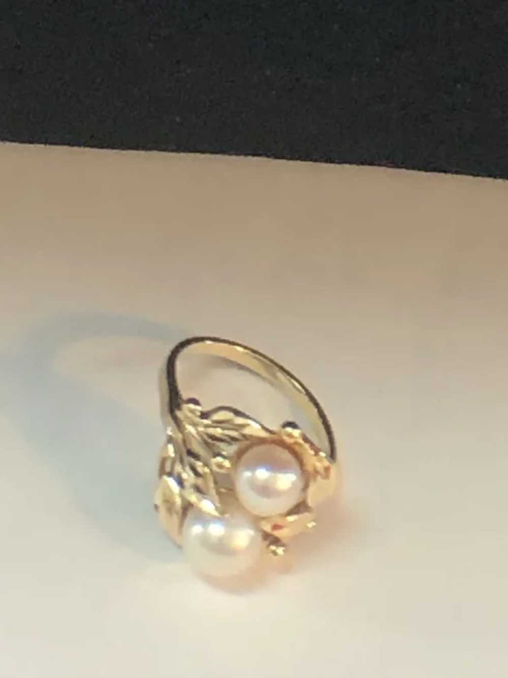 Double Pearl Ring - image 4