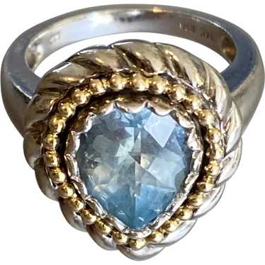 Sterling & 14K YG Blue Topaz. Ring - image 1