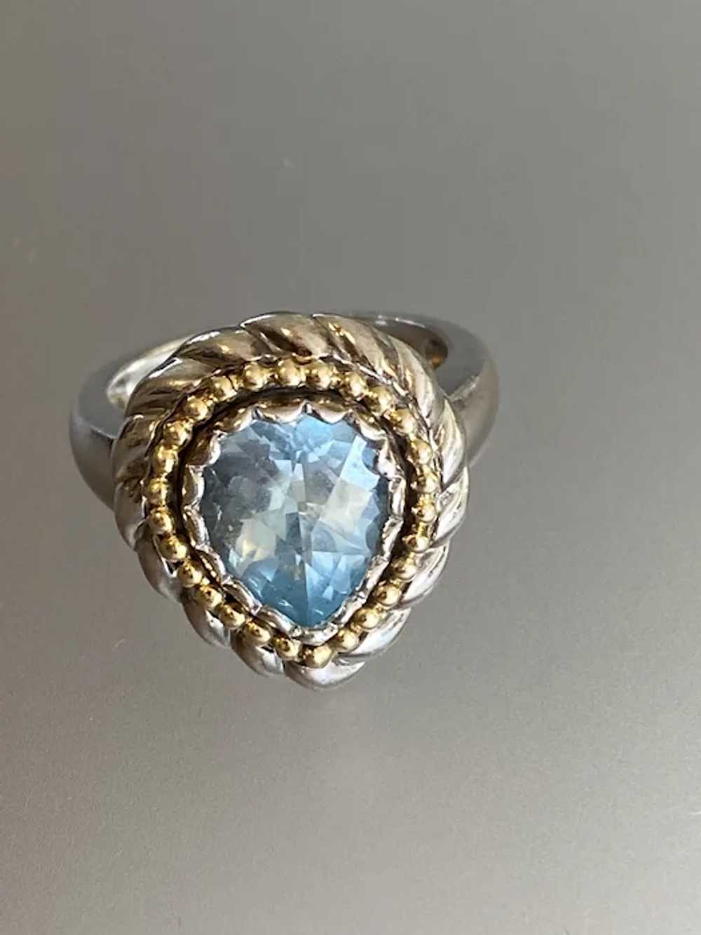 Sterling & 14K YG Blue Topaz. Ring - image 2