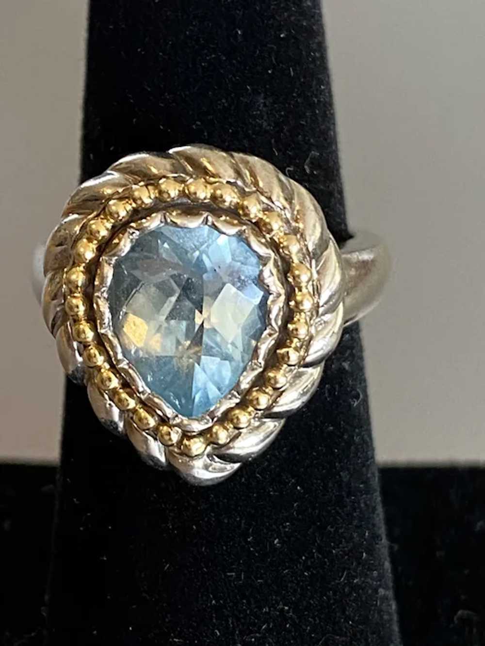 Sterling & 14K YG Blue Topaz. Ring - image 3